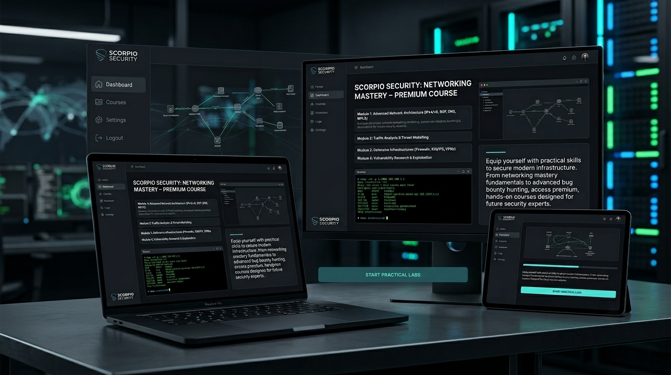 Scorpio Security professional networking and bug bounty training dashboard